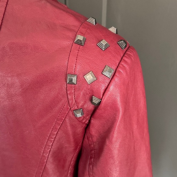 Chouyatou Women's Studded Jacket in Red Size M - Picture 7 of 12